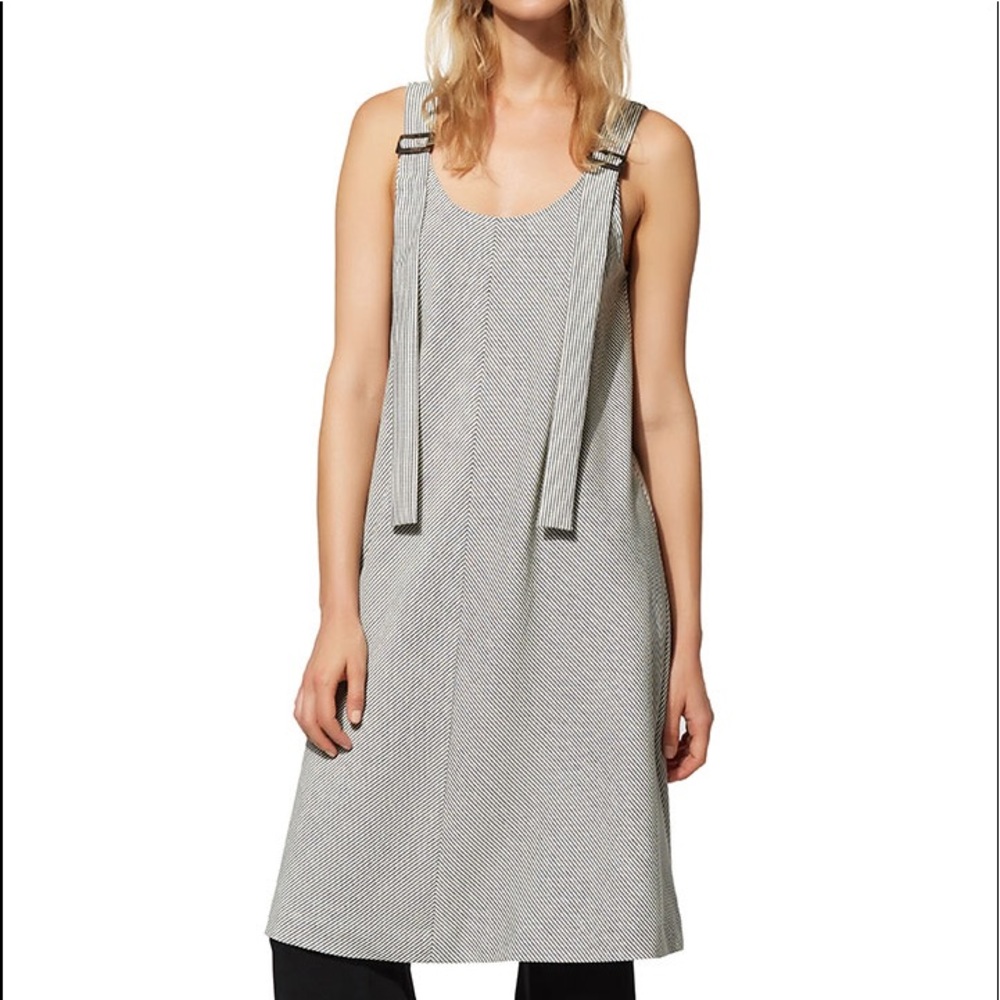 Relaxed Gray Striped Sundress with Adjustable Straps